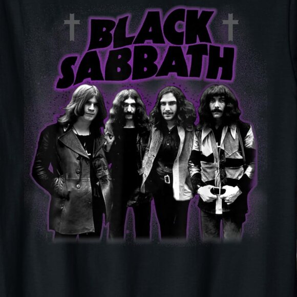 Black Sabbath Cross Glow Group Shirt Gothic Rock Band Tee Ozzy Era Glow-Inspired - Picture 2 of 5